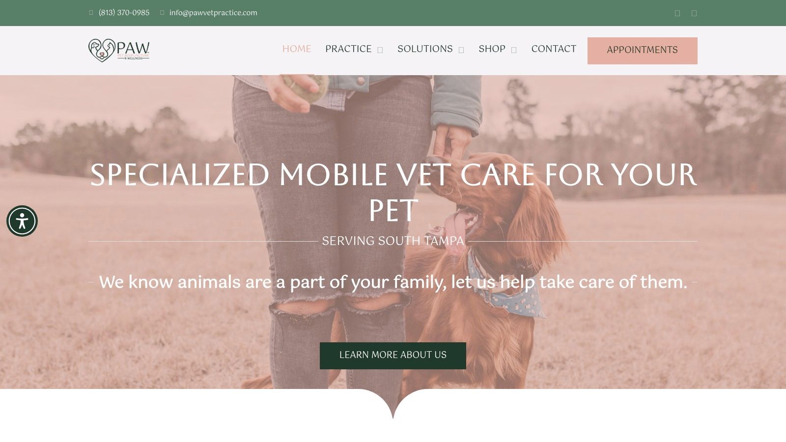 Screenshot from https://pawvetpractice.com