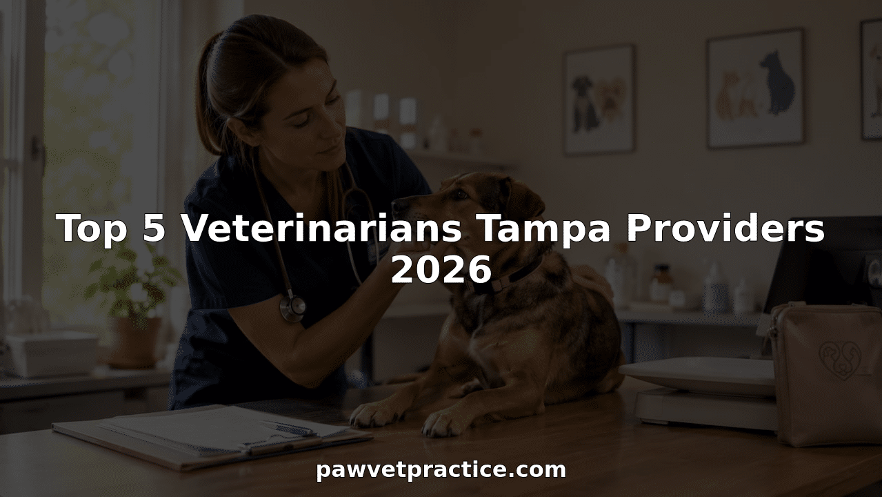 Veterinarian examining dog in clinic setting